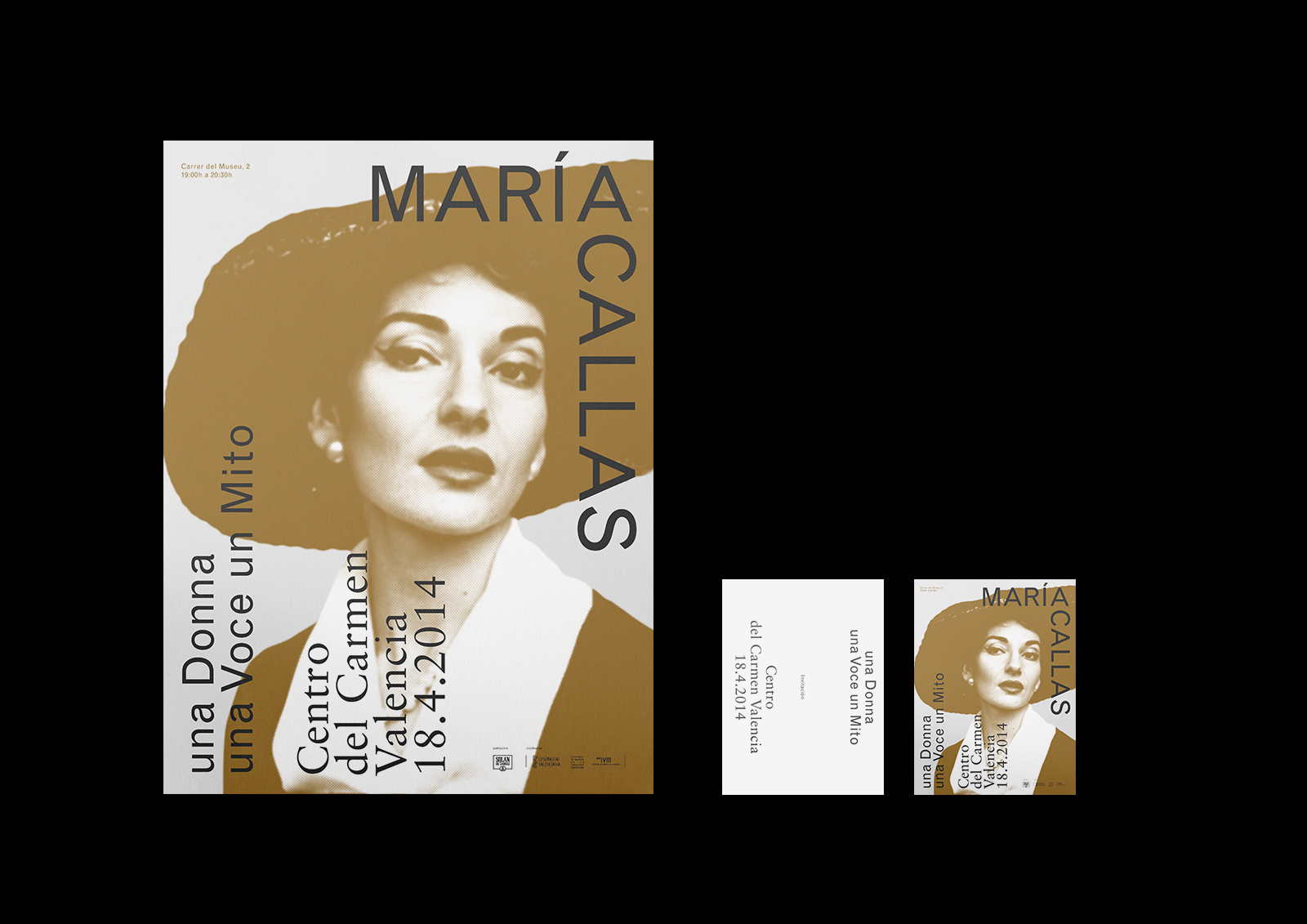 Maria Callas - Diseño gráfico y identidad visual para la exposición monográfica sobre Maria Callas en el Centro del Carmen de Valencia