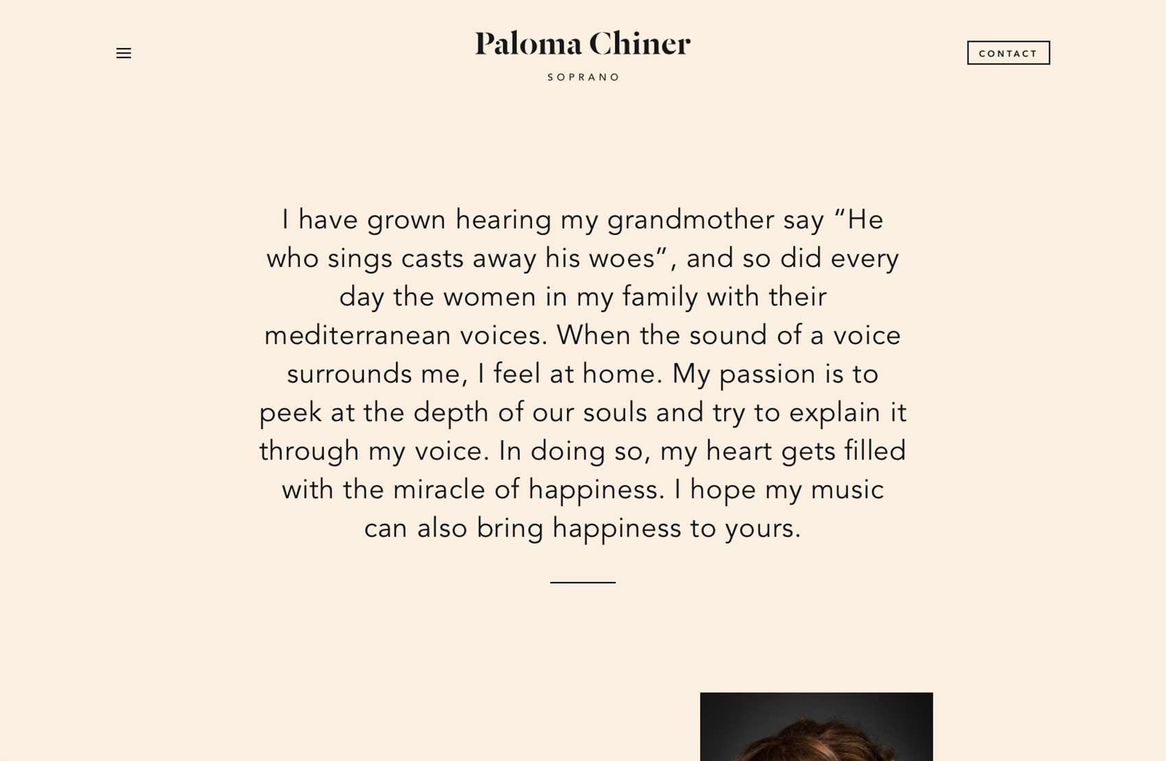 Paloma Chiner Soprano - Design and development of the new website